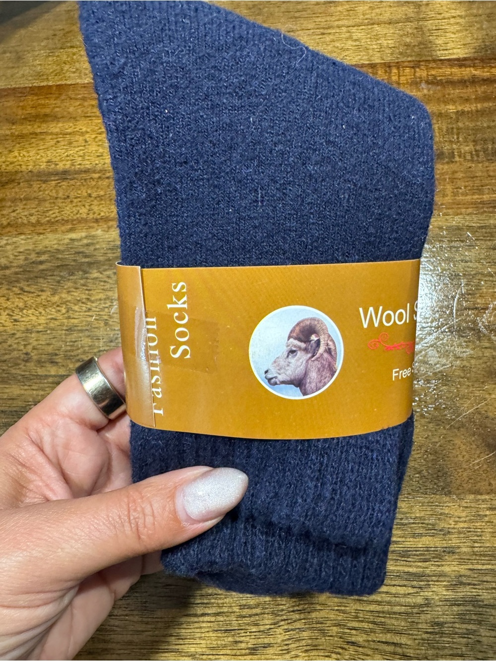 Wool - Navy Blue free style size socks